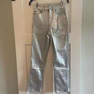 Daze- NWT  SZ 27 Metallic Straight-Leg Jean Denim Smarty Pants